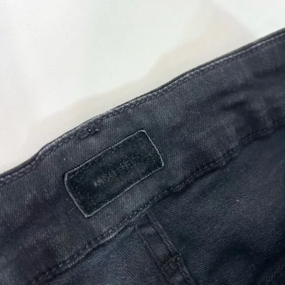 Mother Looker Ankle Fray Guilty Glitter Racer Jeans Womens 29 Black Frayed Hem - Picture 4 of 14